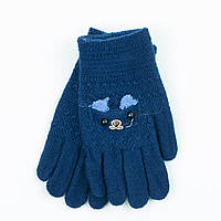 Двойные шерстяные перчатки для мальчика 4-6 лет - 19-7-55 - Синий