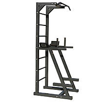 Шведська стінка підлогова турнік бруси прес силовий тренажер HardCore GYM А809-60-Ч чорна профіль 60х60 мм, фото 4