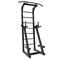 Шведська стінка підлогова турнік бруси прес силовий тренажер HardCore GYM А809-60-Ч чорна профіль 60х60 мм, фото 3