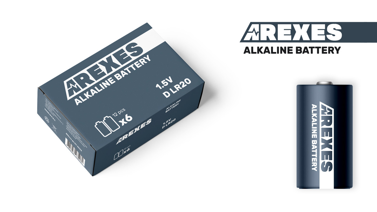 Батарейка LR20/D 1.5v Arexes алкалінова (12шт в упаковці)