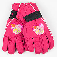 Лыжные детские перчатки для девочек №18-12-5 коралловый