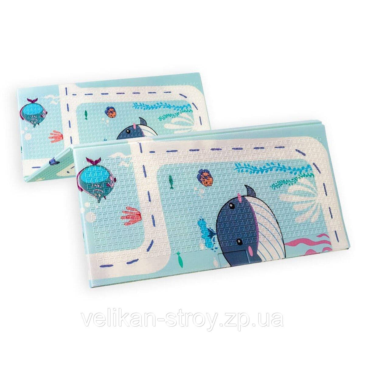 Дитячий складаний розвиваючий термокилимок 120х180х0,8см "Підводна дорога | Зростомір" (268) SW-00001314