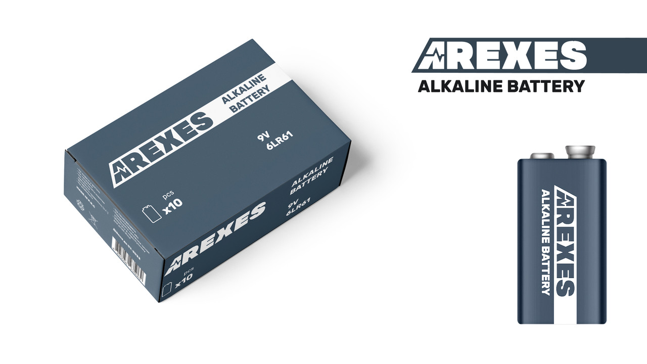 Батарейка 6LR61/ 9v Arexes алкалінова (24шт в упаковці)