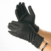 Женские перчатки из искусственной замши с принтом № 19-1-64-3 черный S