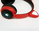 Наушники беспроводные накладные “Wireless earphone ST77M” Красные, детские беспроводные наушники с ушками, фото 4