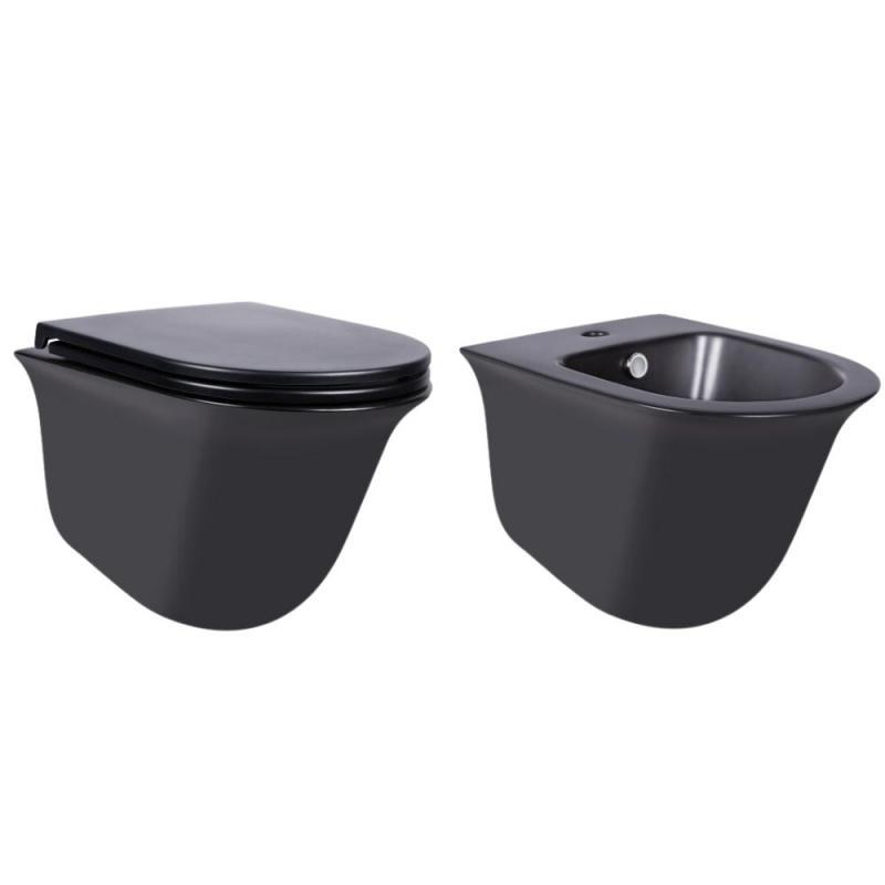 Набір сантехніки Qtap 2 в 1 Virgo Black (QT1833051ERMB + QT1855051FMB)