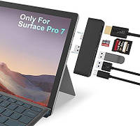 USB-хаб 6-в-2 Surface Pro 7 з адаптером 4K HDMI + порт USB C + 2 порти USB 3.0 + пристрій для зчитування SD/TF