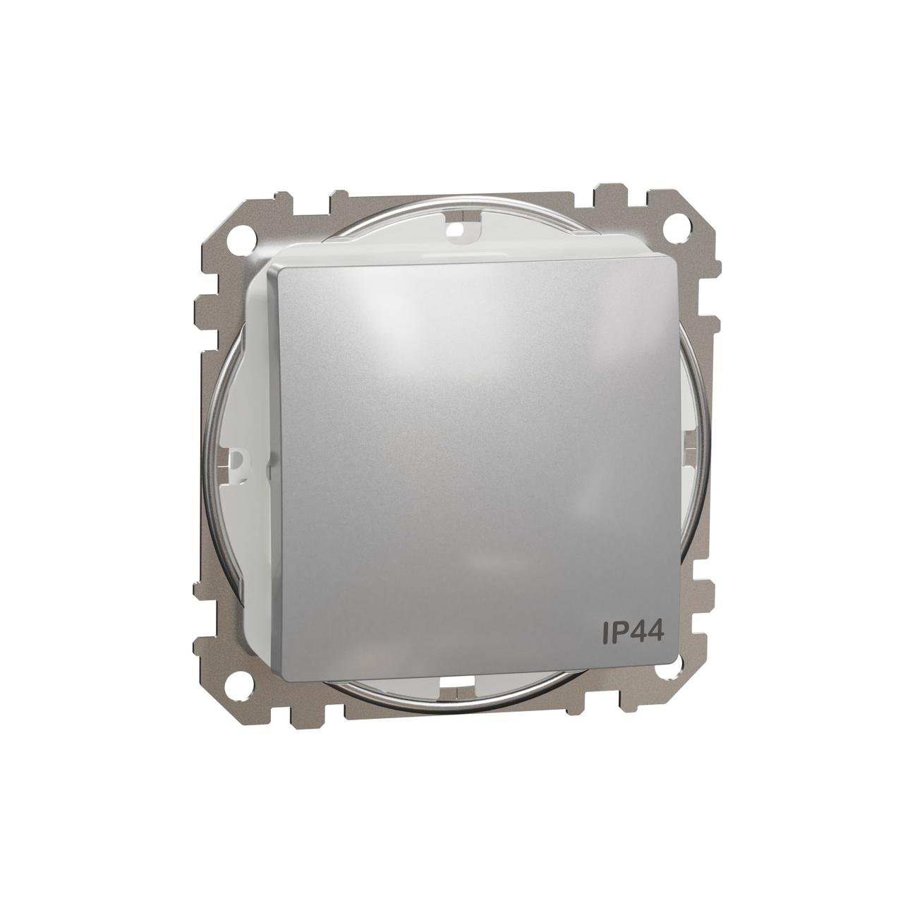 Перемикач одноклавішний IP44 Schneider Electric Sedna Design (колір - алюміній)