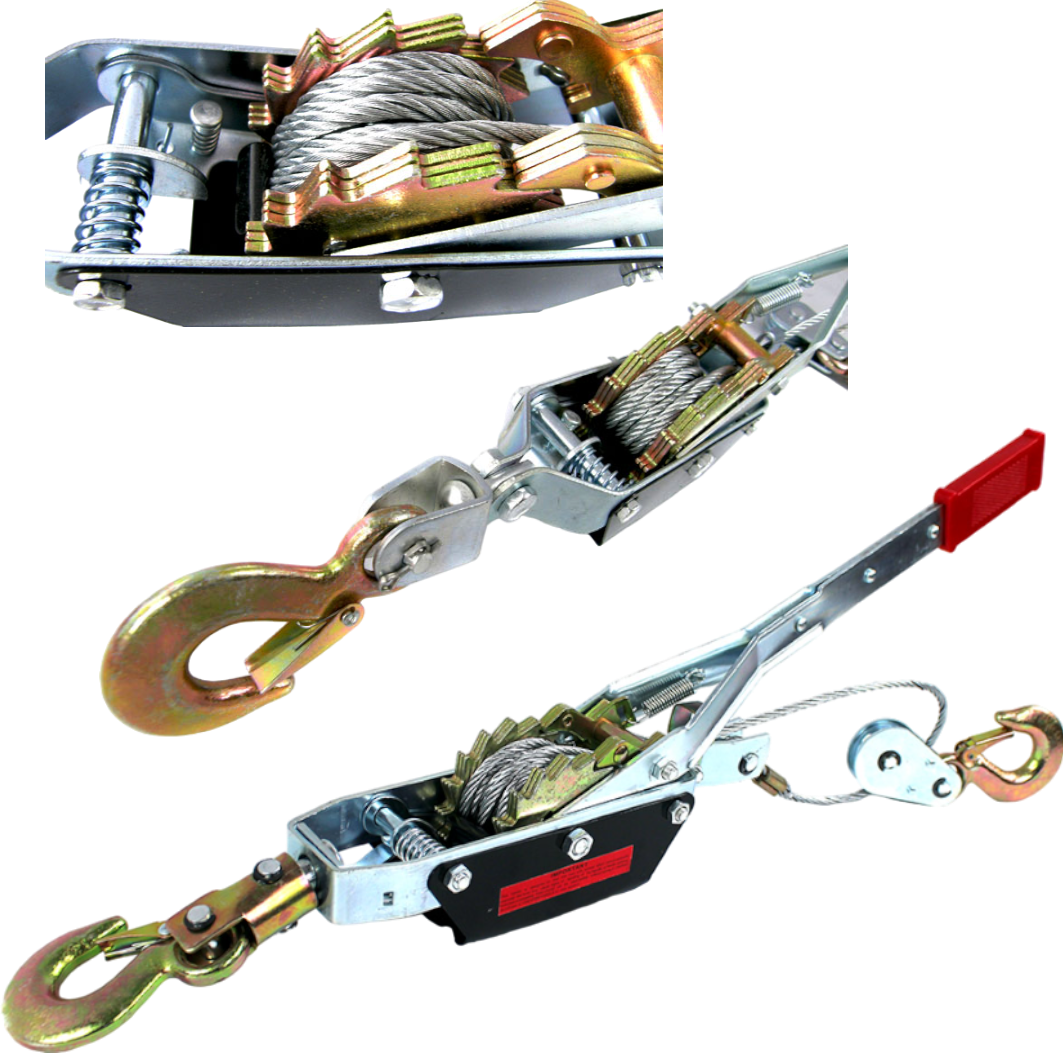 Лебідка горизонтальна ручна канатна Geko G01071, 4000 кг, 2 гачки, фото 1