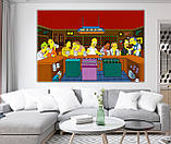 Яскрава мультяшна картина на полотні Сімпсони Бар Мо. Преміум якість!, фото 3