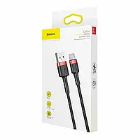 Дата кабель Baseus Cafule Type-C Cable 3A (1m) Red/Black