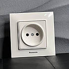 Розетка із заземленням Panasonic Arkedia Slim / Електрична розетка з антистатичним каркасом, фото 6