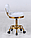 Крісло на колесах НR636К, біле, база золото, фото 2