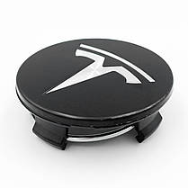 Ковпачки (заглушки) на диски TESLA (Тесла) 58 мм Чорний Білий лого (6005879-00-A, TLB0011), фото 3