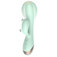 Бірюзовий вібратор Inflatable Dual Pleasure Dildo, фото 2