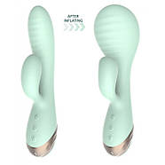 Бірюзовий вібратор Inflatable Dual Pleasure Dildo, фото 3