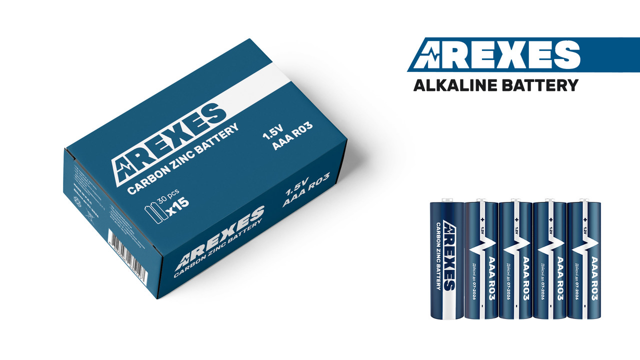Батарейка R03/AAA 1.5v Arexes цинк карбон (60шт в упаковці)
