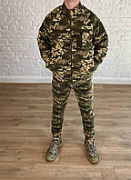 Качественная форма пиксель влагоотталкивающая флиска с брюками, военный костюм с велкро панелями M (48)
