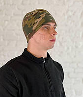 Шапка флисовая камуфлированная Multicam военная шапка с отличной теплоизоляцией