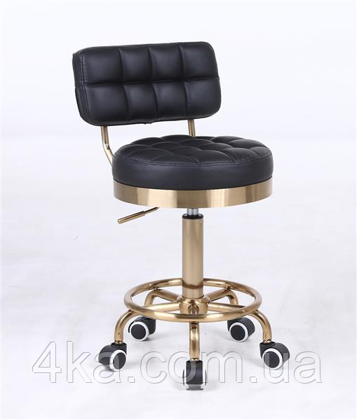 Крісло на колесах НR636К, чорне, база золото