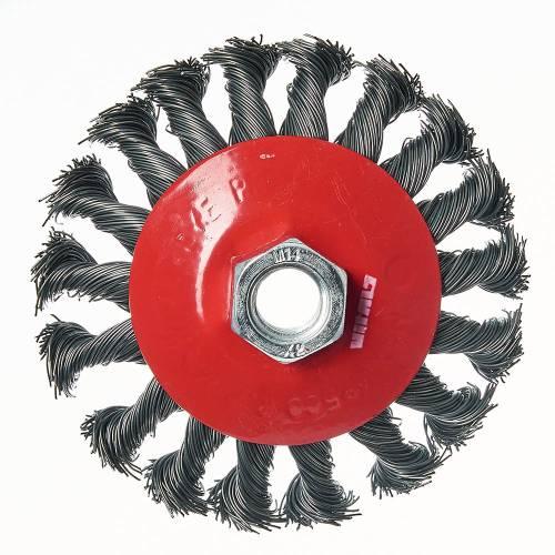 Щітка конічна Vitals плетена сталь 100 мм М14, 0,5 мм, фото 1