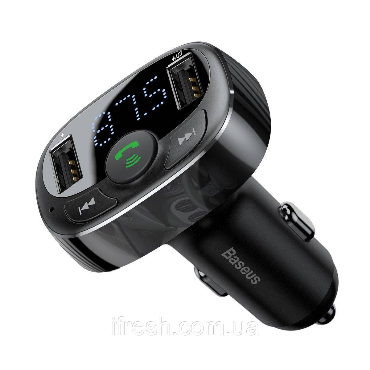 АЗП с FM-трансмітером Baseus T Shaped S-09A Car Bluetooth MP3 (Standard Edition), Black (CCMT000001)