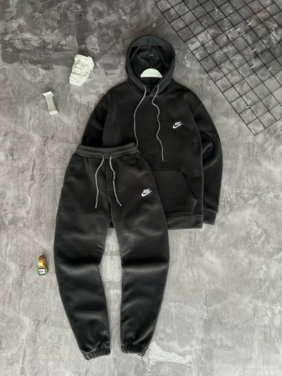 Чоловічий спортивний теплий зимовий костюм Nike M1773 сірий