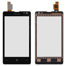 Сенсорний екран для Microsoft (Nokia) Lumia 435, Lumia 532 (RM-1069), чорний, оригінал