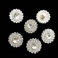 Ґудзик стразовий 15мм*1шт (з металевим вушком)