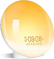 Световой будильник-ночник с подсветкой Sunshine Часы Восход солнца FM радио и поддержкой WI-FI