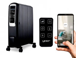 Оливний електричний нагрівач радіатор Yoer Inferno OFR1025BK 2500 Вт 10 ребер Чорний