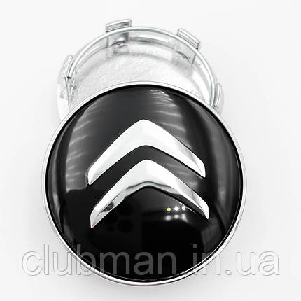 Ковпачки (заглушки) в литі диски CITROEN (Ситроен) 60 мм Чорні, фото 1