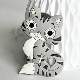 Котик ФЕЛІКС (світло-сірий) прорізувач для зубів