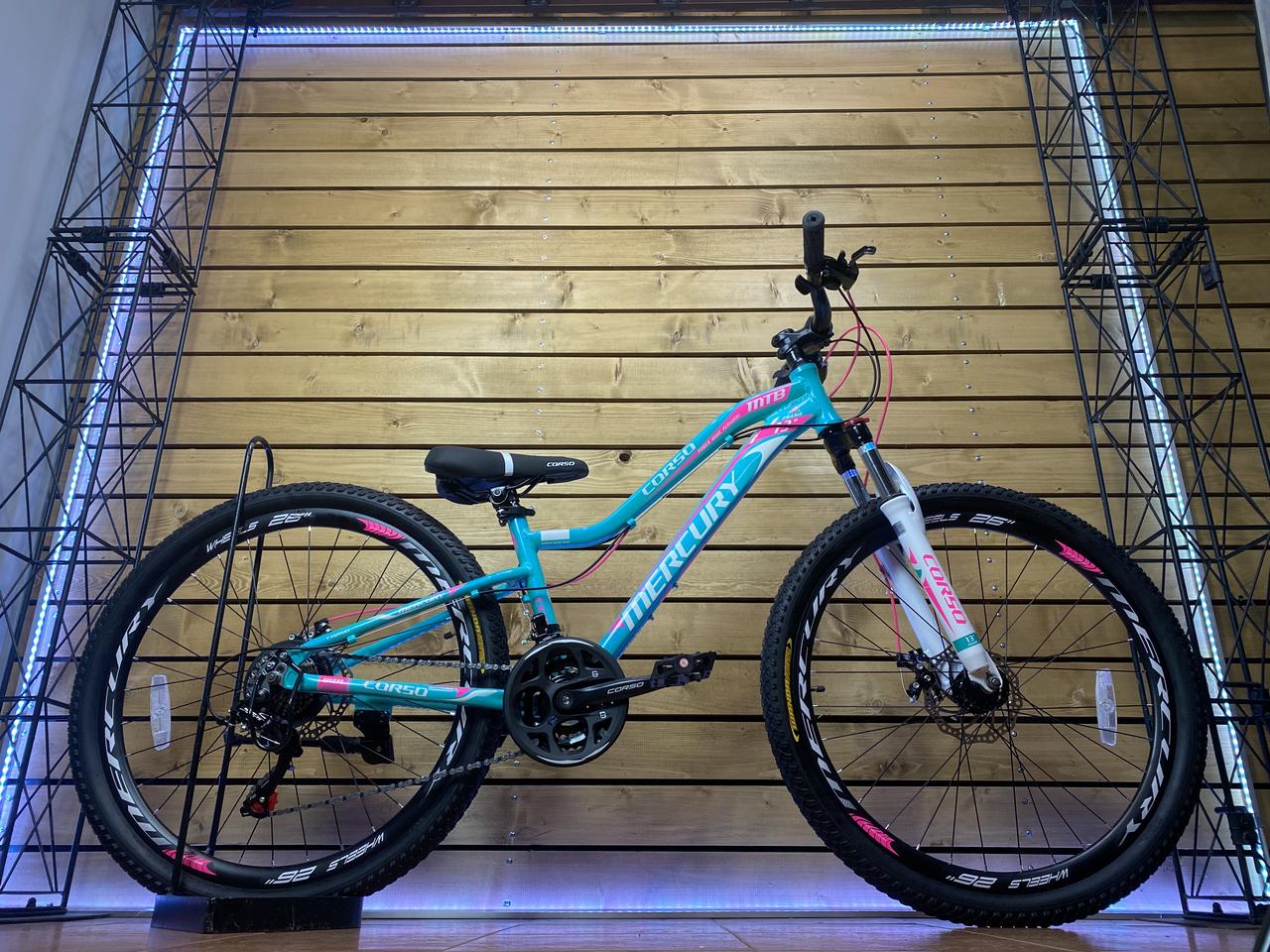 Велосипед гірський спортивний 26" Corso MERCURY MR-26150 блакитний на зріст 130-145 см