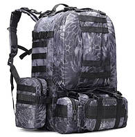 Тактический рюкзак 52л из ткани Oxford Черный питон «T-s»