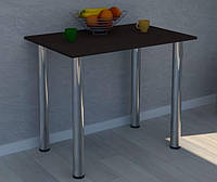 Кухонный стол на хромированных ножках для небольшой кухни 900х600 мм.. Простой надежный стол на кухню.