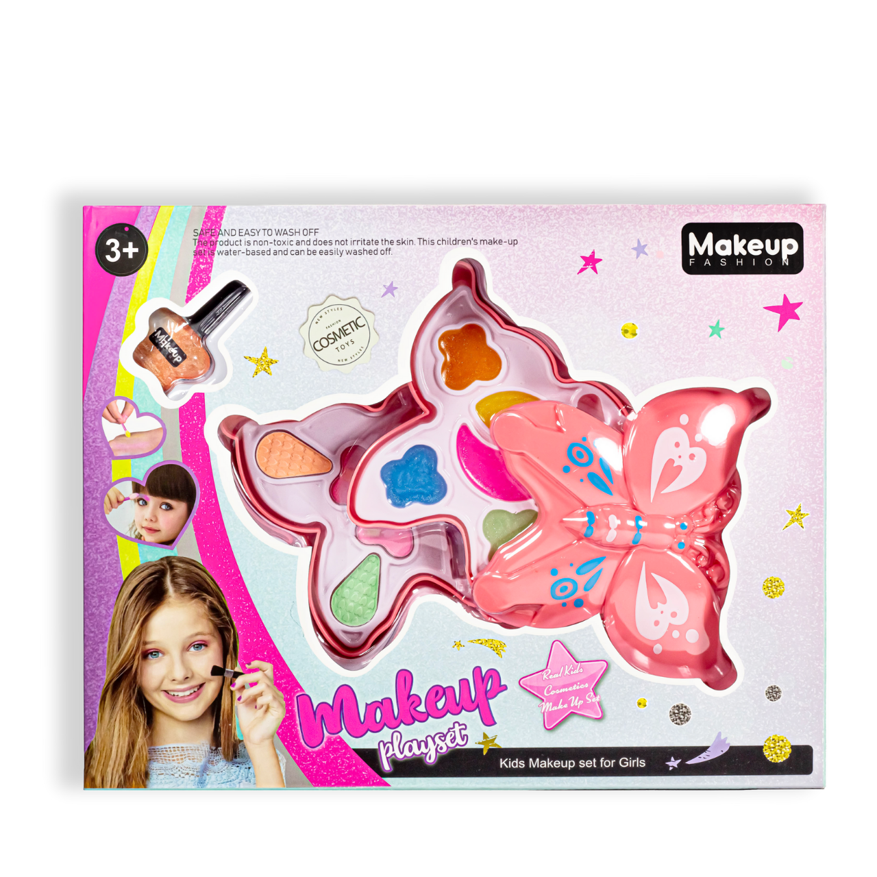 Подарунковий набір декоративної косметики для дівчинки від 3 років Makeup Fashion Playset, Рожевий метелик, фото 1