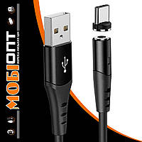 Кабель USB Type C Magnetic 2A X60 black Hoco 1m