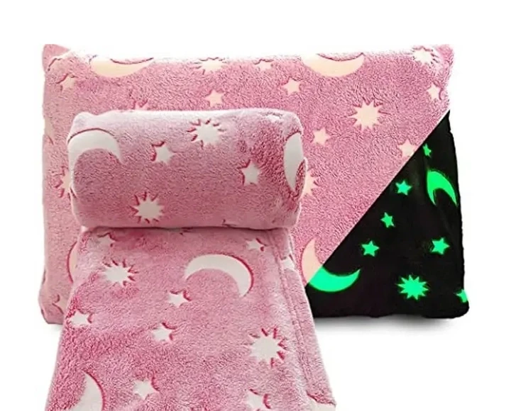 Теплий і ніжний плед для дітей і підлітків, що світиться 100x150 Magic Blanket Рожевий