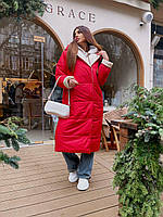 Пальто двостороннє зимове оверсайз 42-48, Пальто двостороннє жіноче тепле