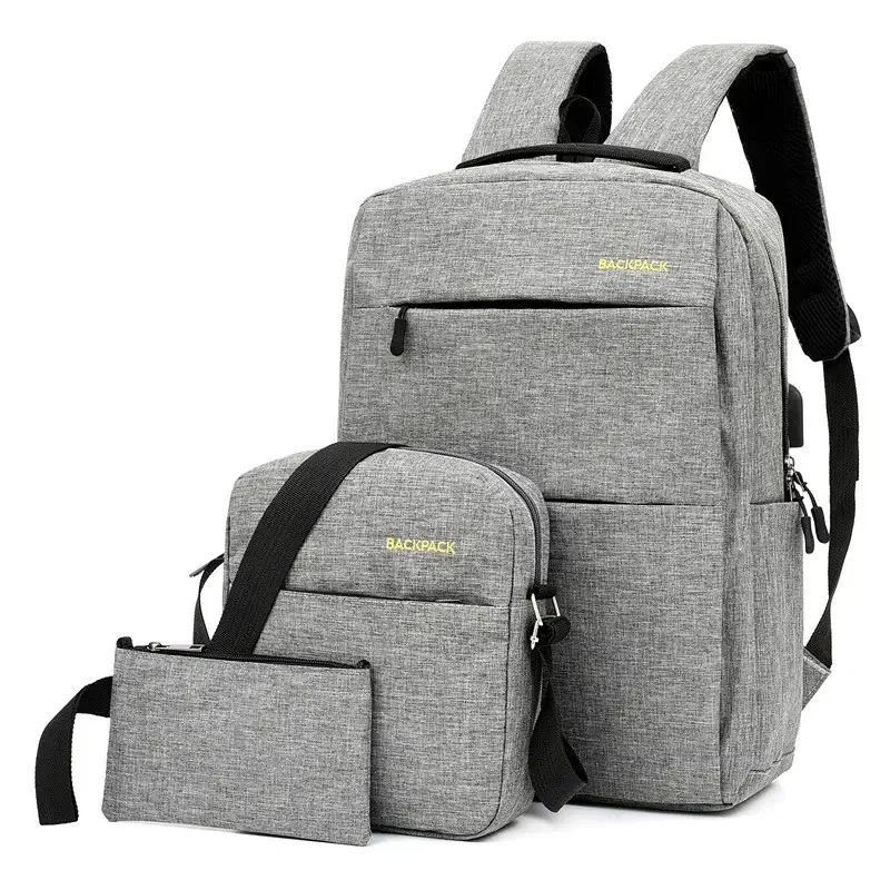 Рюкзак міський 3в1 Backpack 9018 дорожній комплект Сірий YU227