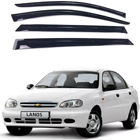 Дефлектори вікон вітровики на Chevrolet Lanos 2005-2017 на скотчі AVTM