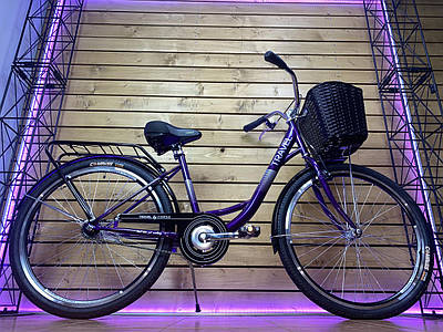 Велосипед жіночій міський дорожній  26" Corso Travel TR-1096 фіолетовий на зріст 152-175 см