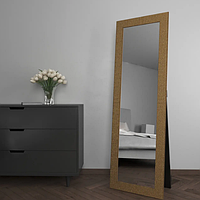 Зеркало напольное универсальное 176х56 в широкой раме , зеркало в золотой оправе большое на полный рост