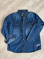 Стильная джинсовая рубашка 9-10 лет (140см) от Original Marines
