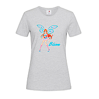 Светло-серая женская футболка Для ребенка клуб винкс (11-3-4-світло-сірий меланж)