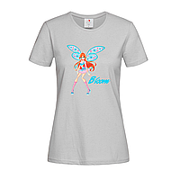 Серая женская футболка Для ребенка клуб винкс (11-3-4-сірий)