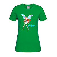 Зеленая женская футболка Для ребенка клуб винкс (11-3-4-зелений)