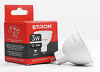 Світлодіодна LED лампа ETRON 3W MR16 4200K 220V GU5.3 денне світло