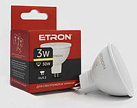Світлодіодна LED лампа ETRON 3W MR16 3000K 220V GU5.3 тепле світло